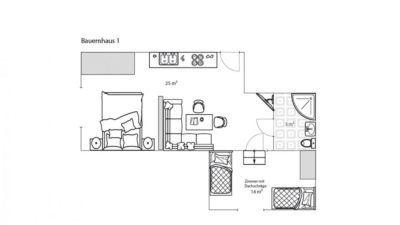 Raumplan Bauernhaus 1 Raumplan Bauernhaus 1